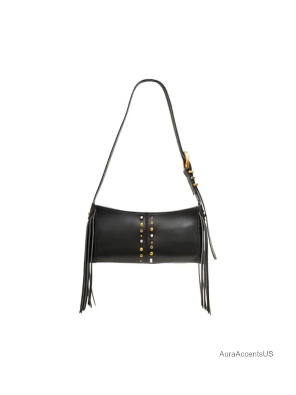 Faux Leather Fringe Hobo Shoulder Bag Zipper Closure